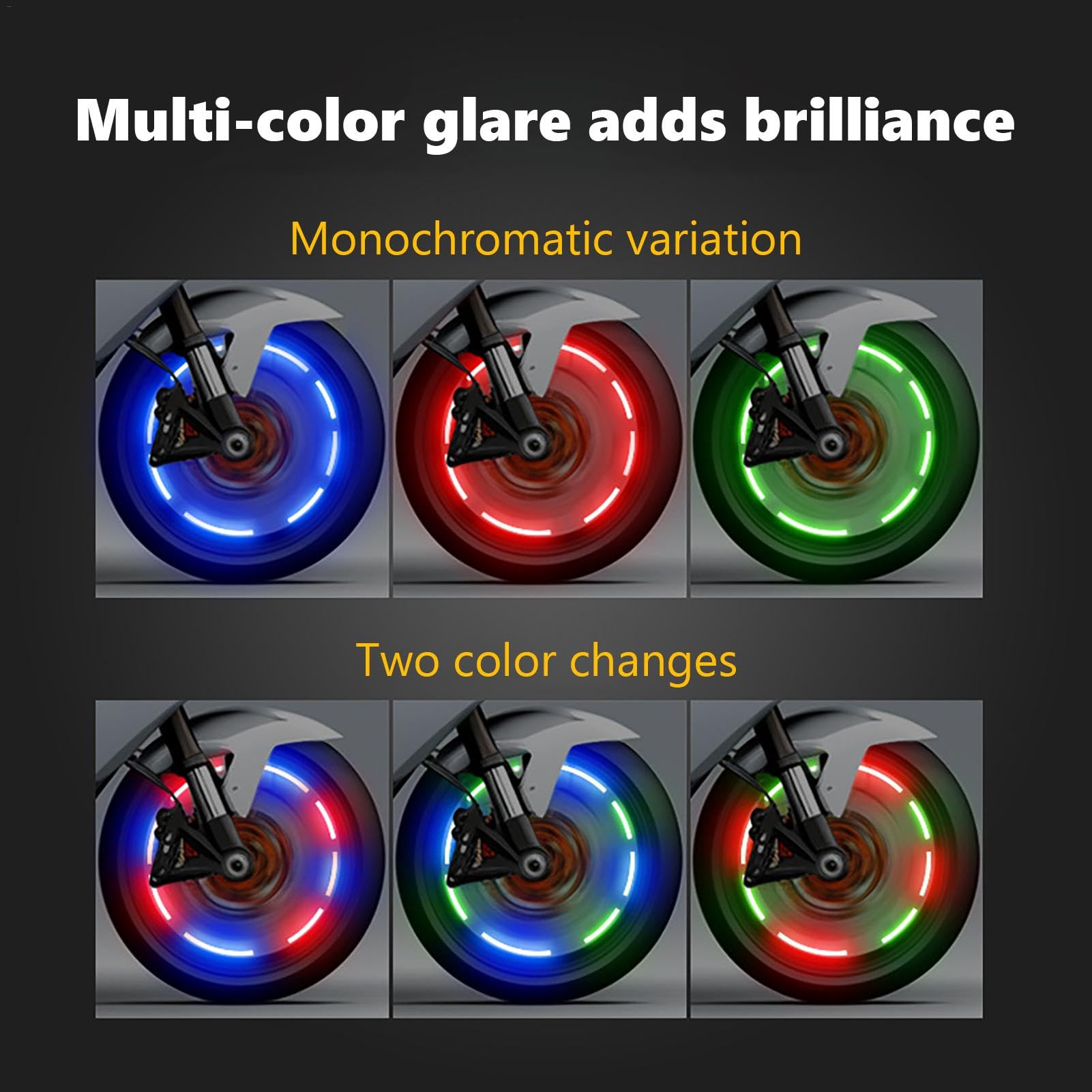 Luci LED Per Ruote Auto E Bici – 2/4 Pezzi Con Sensore Di Vibrazione E Luce, Impermeabili, Ricaricabili, Per Valvole Standard, Effetto Notturno