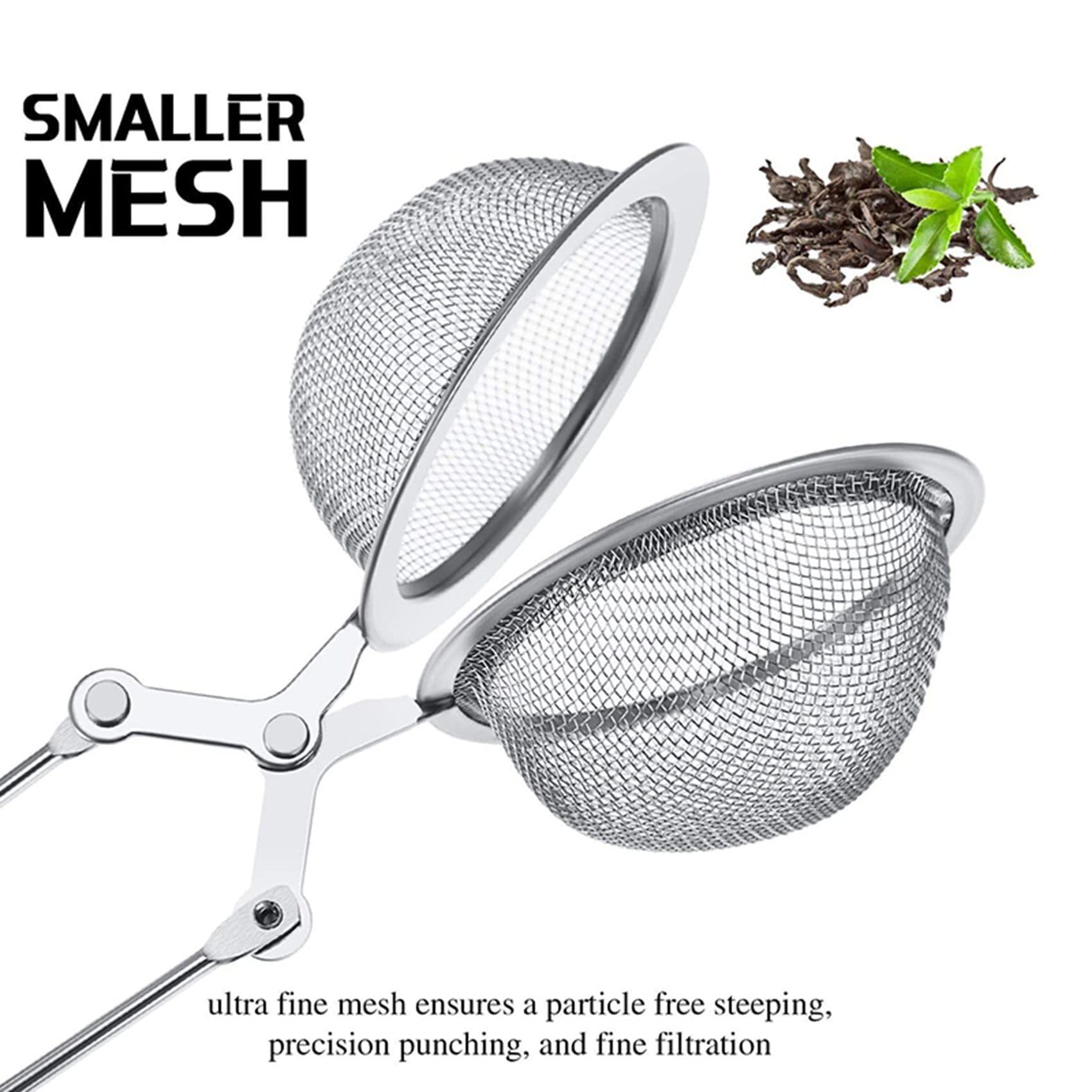 60 Unids Infusor de Té Hojas Sueltas Té Snap Ball Té Colador Cuchara Filtro de Té de Acero Inoxidable MáS Empinado con Manejar