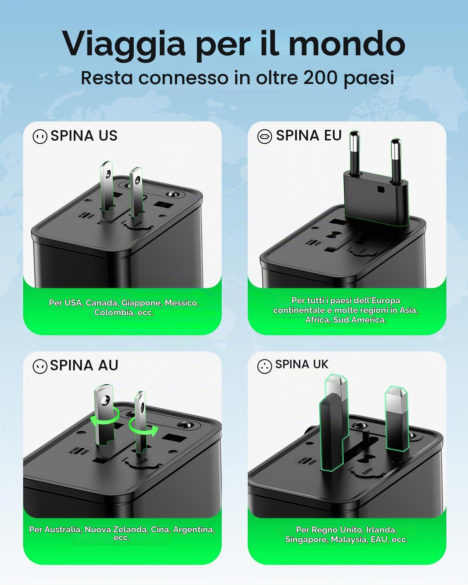 wollz Adattatore da viaggio 75W — immagine 6 di 14