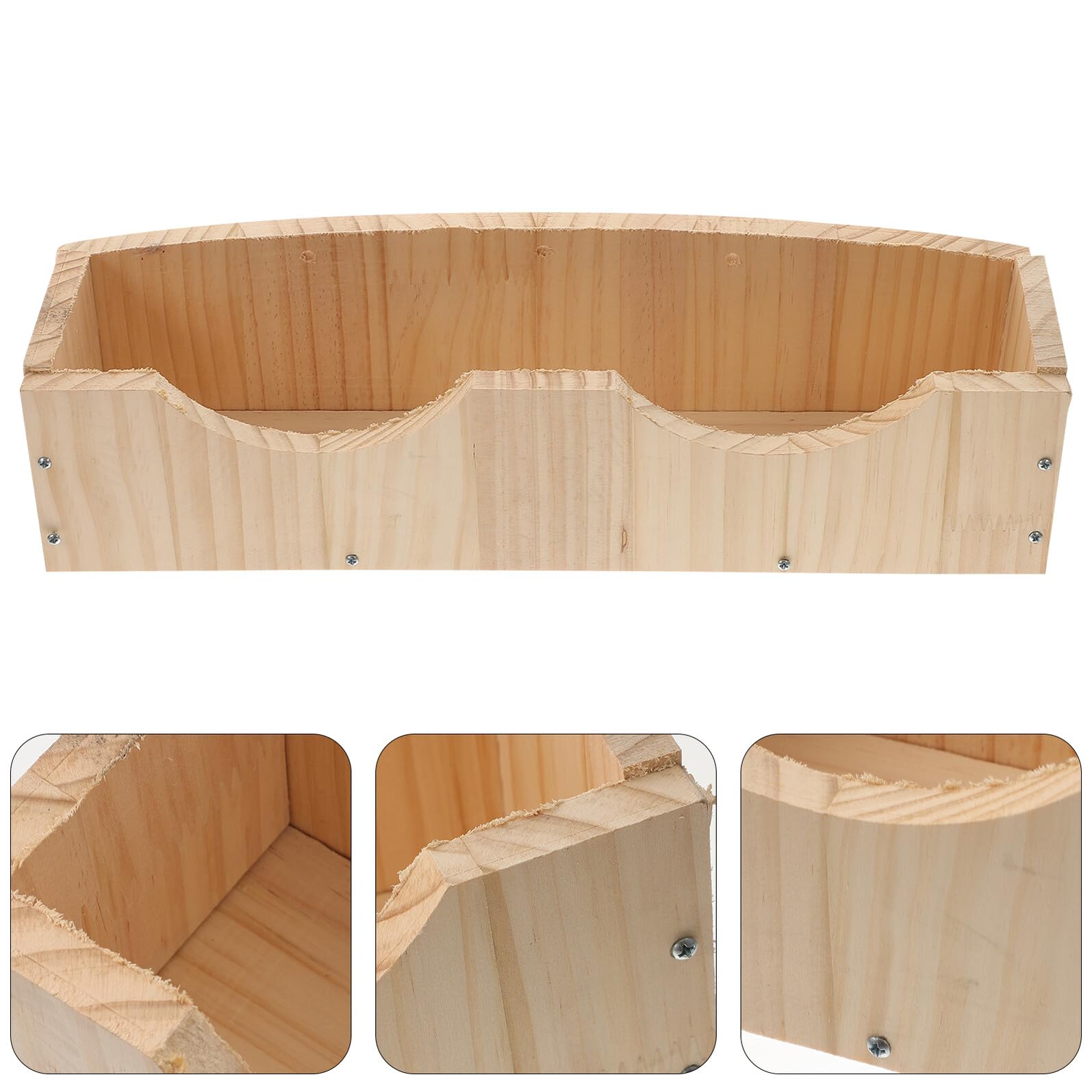 Toyvian Holz Futternapf mit Fixator für Meerschweinchen und Kleine Tiere Leichter Zugang Stabiler Hamsterbehälter in Khaki für Einfachen Gebrauch im Tierbedarf