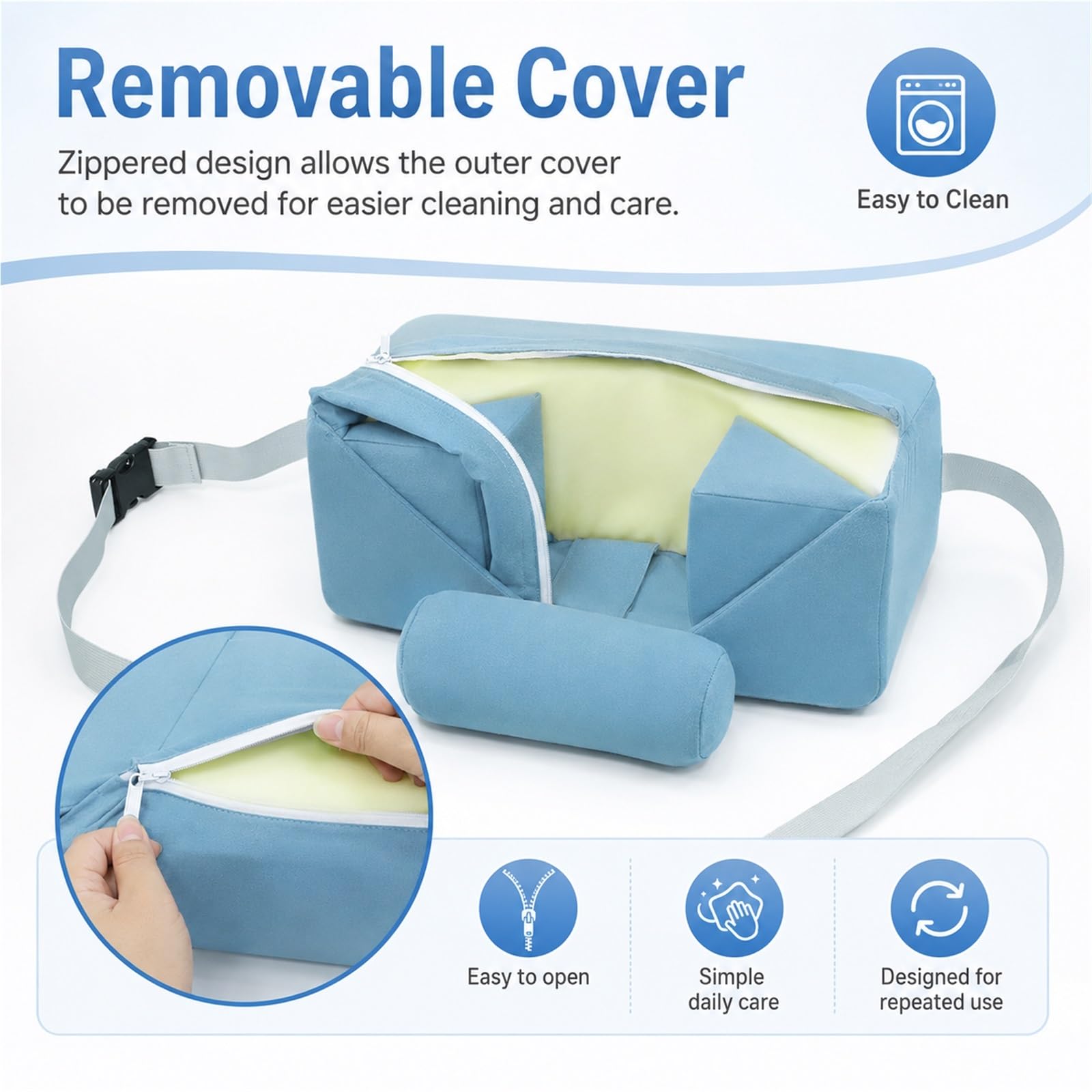 Almohada Posicionadora de Cabeza para Pacientes Encamados y Ancianos - Cojín Estabilizador de Cuello Ajustable para Silla de Ruedas de Respaldo Alto y Cama