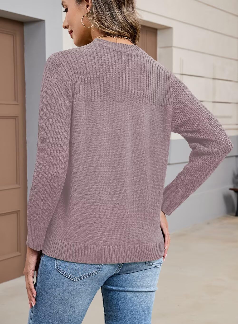 FEKOAFE Womens Sweaters 2026 Fall Winter Long Sleeve Sweater Lightweight Tops Trendy Pullovers - Image 7
