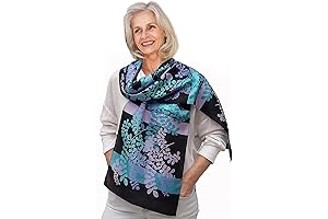 Celestial Silk Scarf: Enchanting Floral Shawl for Women