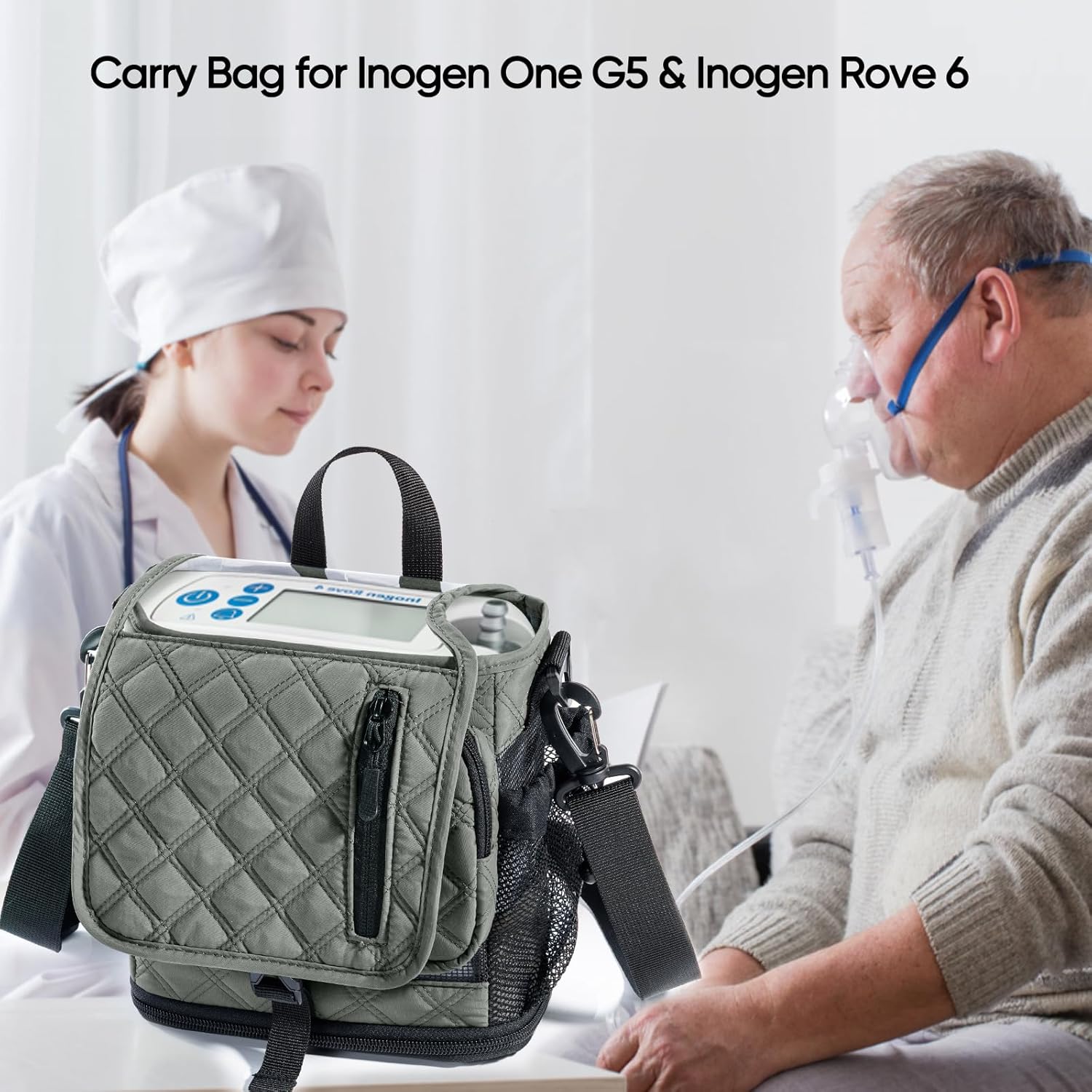 BAGSFY Lightweight Shoulder Carry Bag for Inogen One G5 & Rove 6 – Portable Oxygen Concentrator Tote for Travel