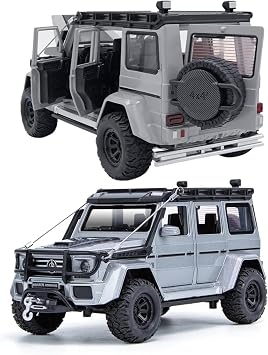 Solira Store - 1:24 Diecast Model Araba Lüks SUV Off Road Jeep – Işıklı Sesli Metal Oyuncak, Açılır Kapı, Vinçli, Koleksiyon Aracı