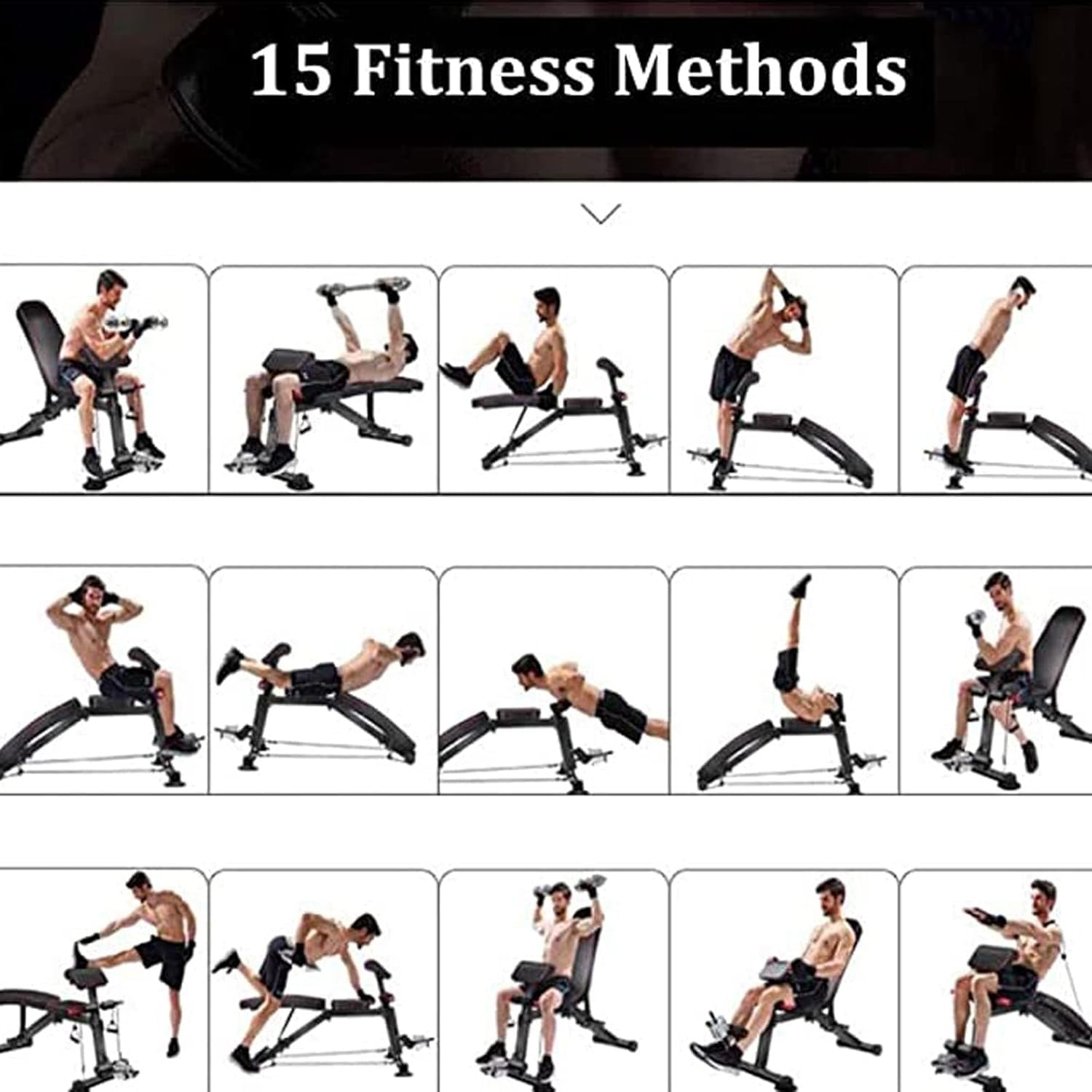 Banc de Musculation Multifonctions Pliable,avec Leg Extension Machine,Universel Banc à haltères Exercices abdominaux Exercices, Banc d’entraînement pour Tout Le Corps