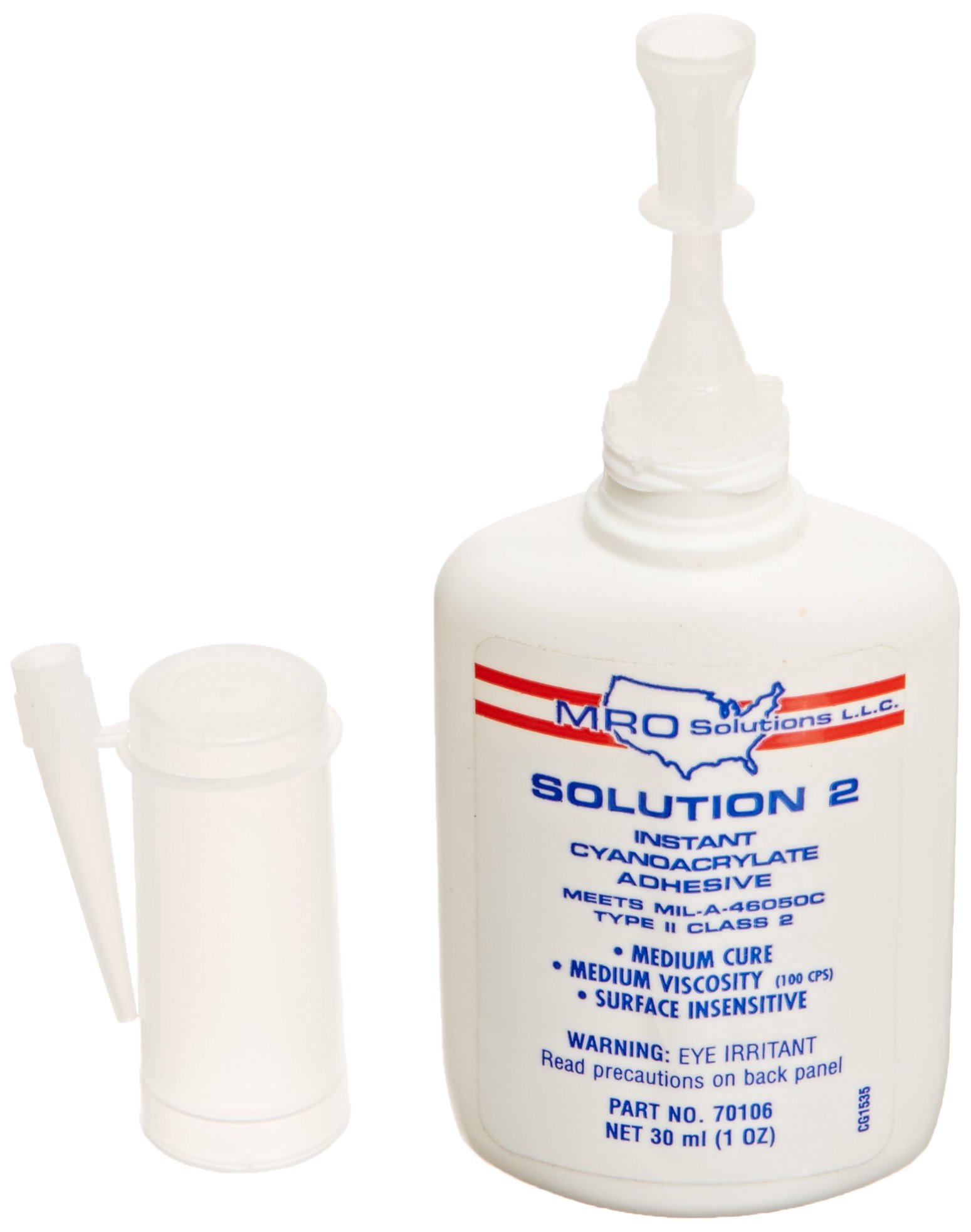 MRO Solution 2 Liquid State Medium Viscosity Instant Cyanoacrylate Adhesives in Bottle, 30ml Capacity