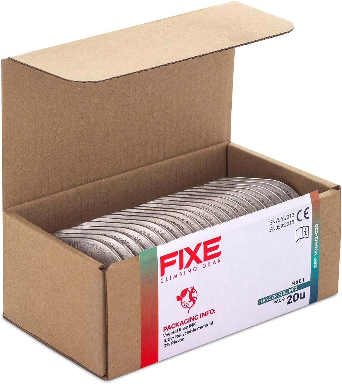 FIXE - Climbing Anchors - Hanger Plate FIXE 1 Steel - 316L Stainless Steel - Fixed Anchor Point Rock - Climbing Equipment