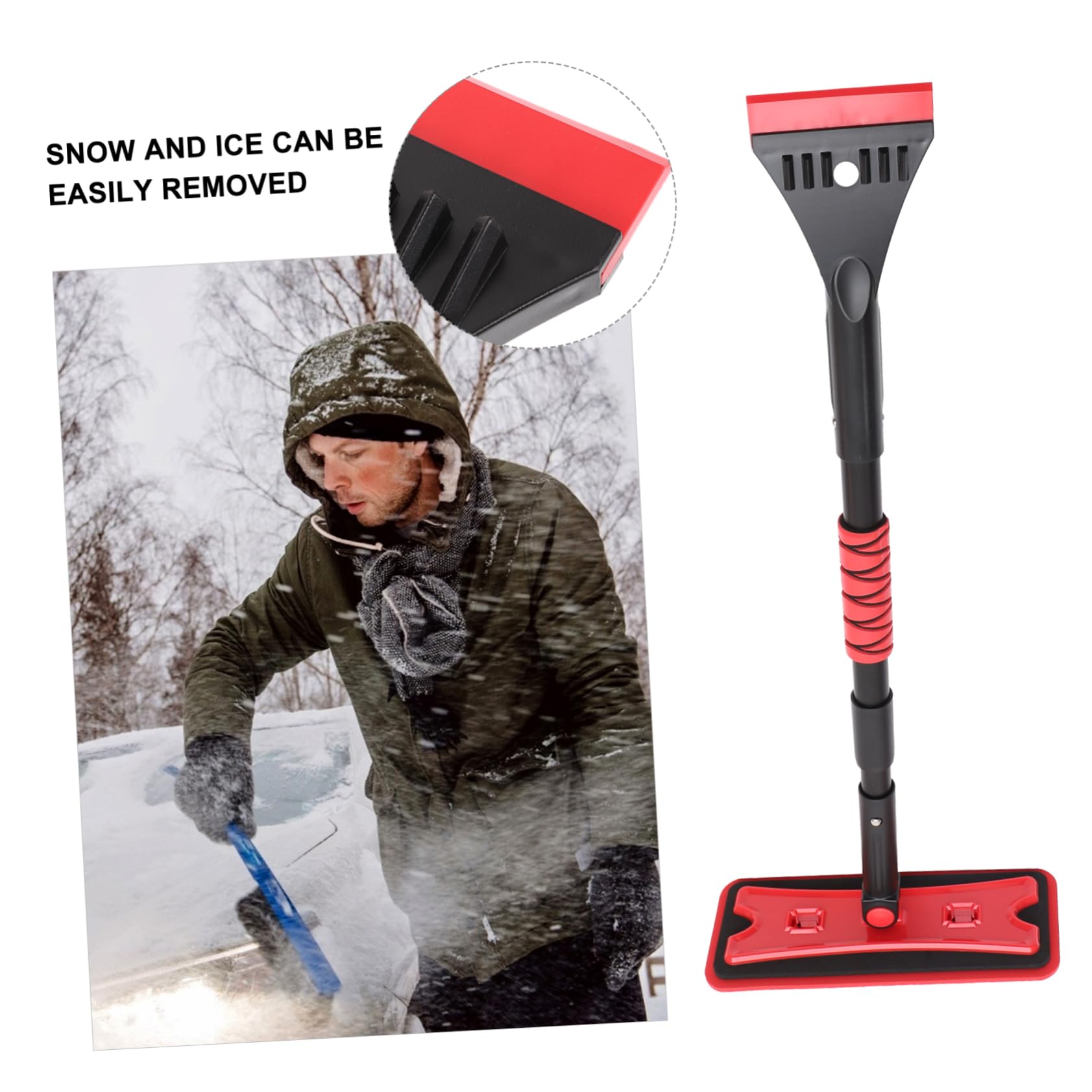 Alipis Pala De Nieve Desmontable para Coche Raspador De Hielo y Cepillo De Nieve Herramienta De Limpieza De Parabrisas para Invierno Material Eva