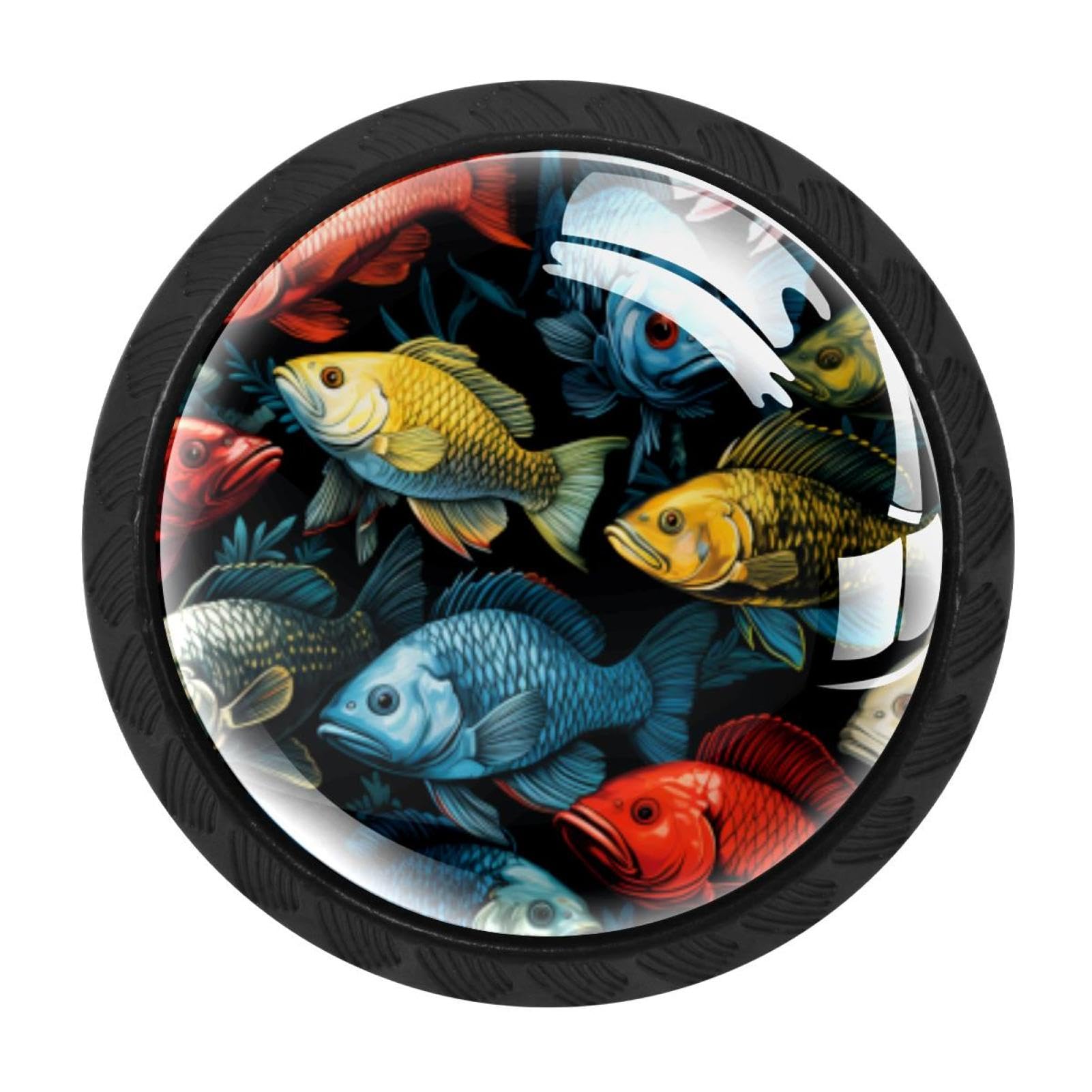 Chenzzzz Multicolored 17 4 Pack Black Fish Kitchen Handles, Cabinet Pulls Hardware For Cupboard Drawer Knobs Dresser Pulls