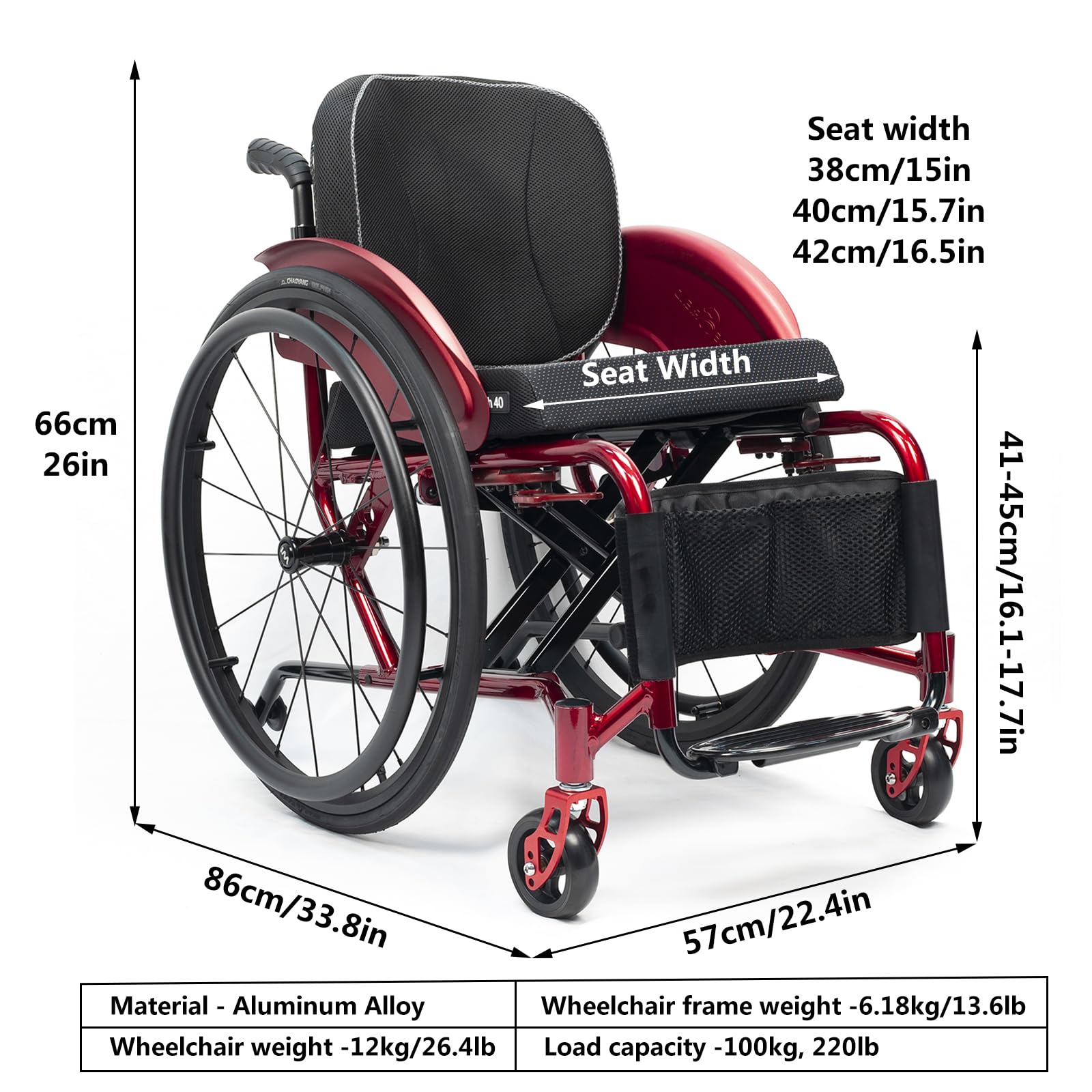 Silla De Ruedas De Transporte Portátil,silla De Ruedas Deportiva Ultraligera Plegable Todo Terreno,sillas De Ruedas Deportivas Y De Ocio,silla De Ruedas Manual De Aleación De Aluminio Autopropulsada(S