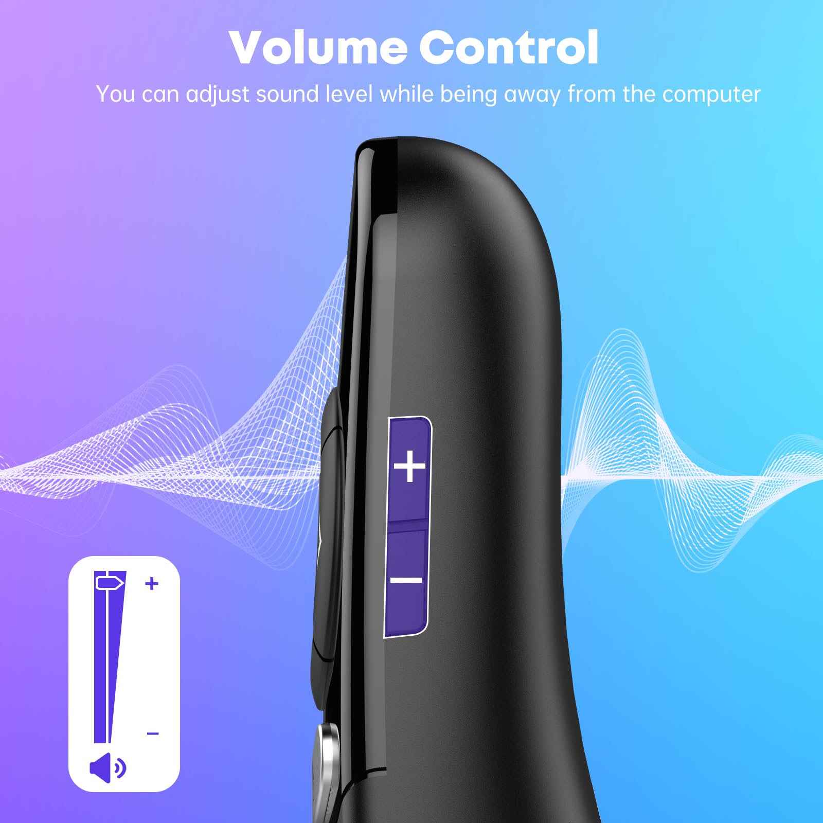 2 w 1 typu C USB Presentation Clicker z funkcją fizyczną i cyfrową, RF 2,4 GHz bezprzewodowy pilot PowerPoint Clicker do prezentacji komputerowych, Slide Advancer do laptopa Mac