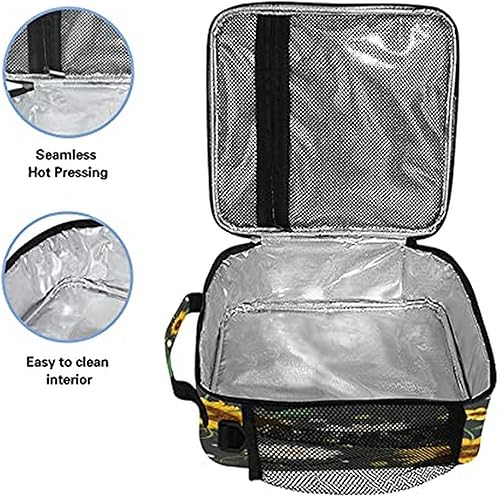 Miniatura 3 de AUUXVA Bolsas de almuerzo con diseño de margaritas de girasol para niñas y niños, con flores blancas, térmica, con correa ajustable, a prueba de