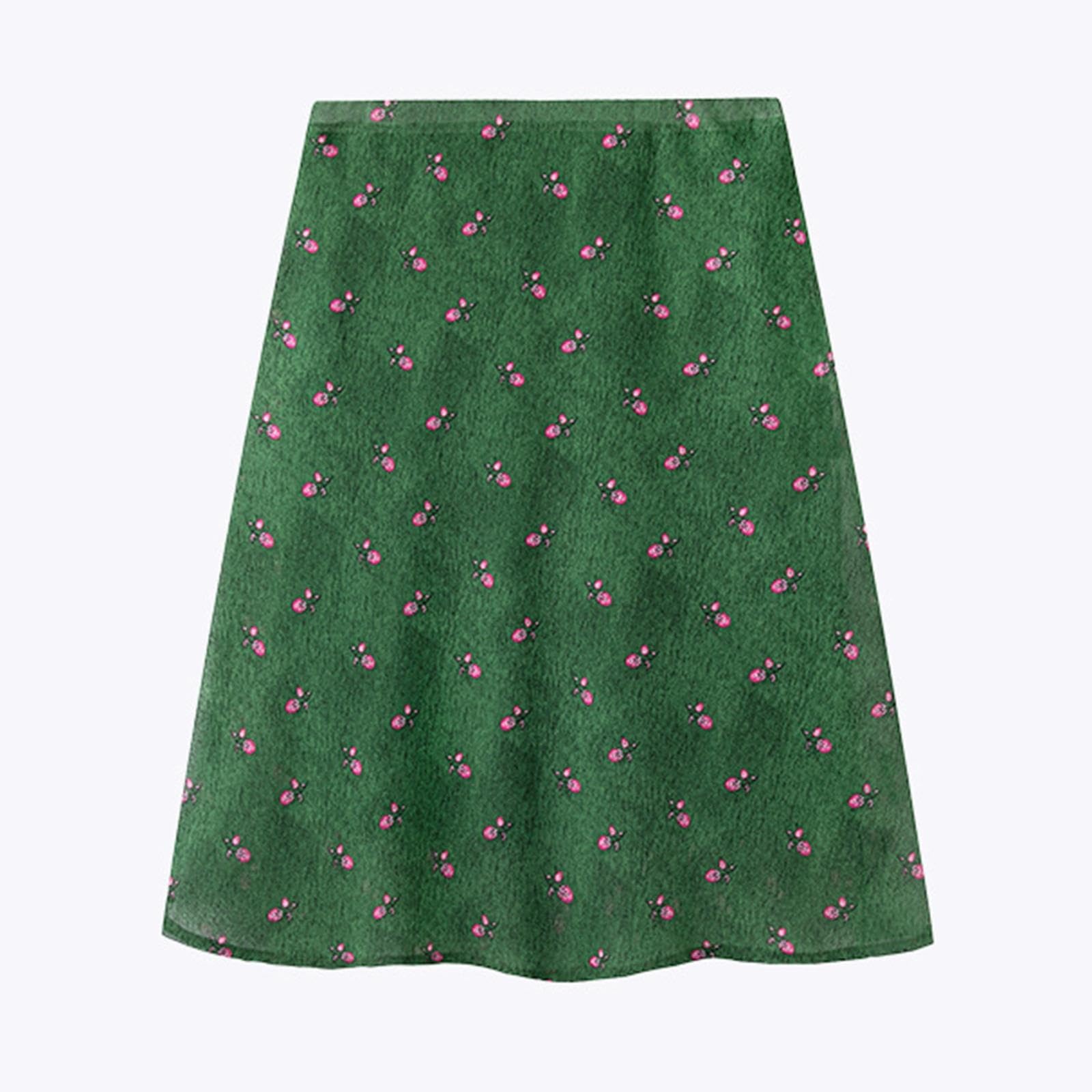 Gonne Midi A Trapezio Stampa Floreale,Gonna A Coda Di Pesce Da Donna