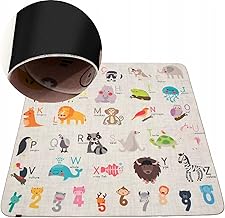 Hamur Home Non-Slip Play Mat for Babies – Baby Carpet for Children 150 x 150 cm – Ideal for Children's Rooms Playrooms and Washing Machines – Washable Children's Folder (Animals)