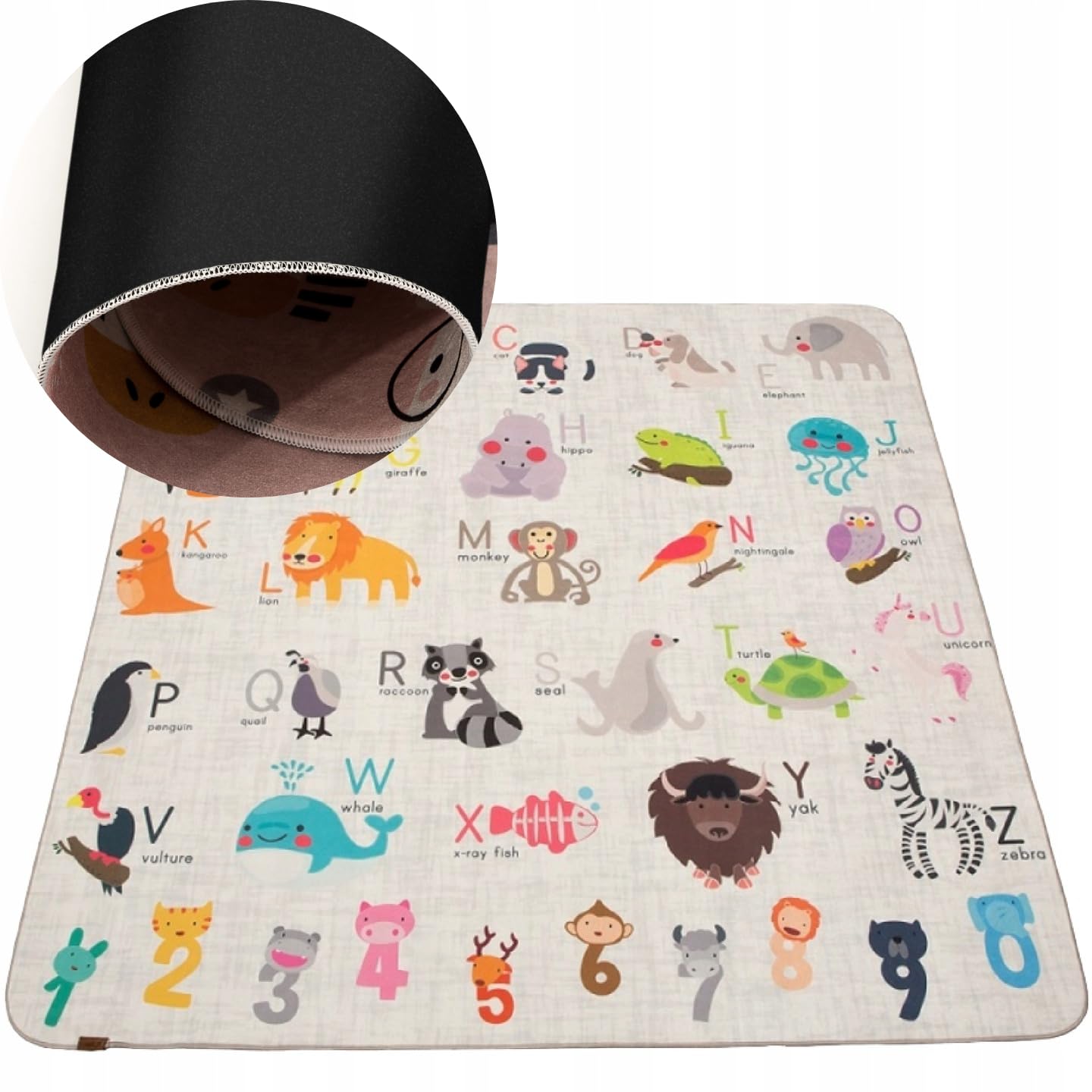 Hamur Home Alfombra antideslizante De Juegos Para Bebés - Alfombra De Bebé Para Niños 150 X 150 Cm - Ideal Para Habitaciones Infantiles Salas De Juegos Y Lavadoras - Carpeta Infantil Lavable (Animals)