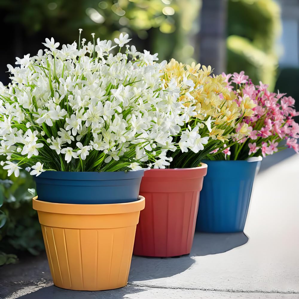 Lot De 12 Bouquets De Jonquilles Artificielles, Résistantes Aux UV Et à La Décoloration, Pour