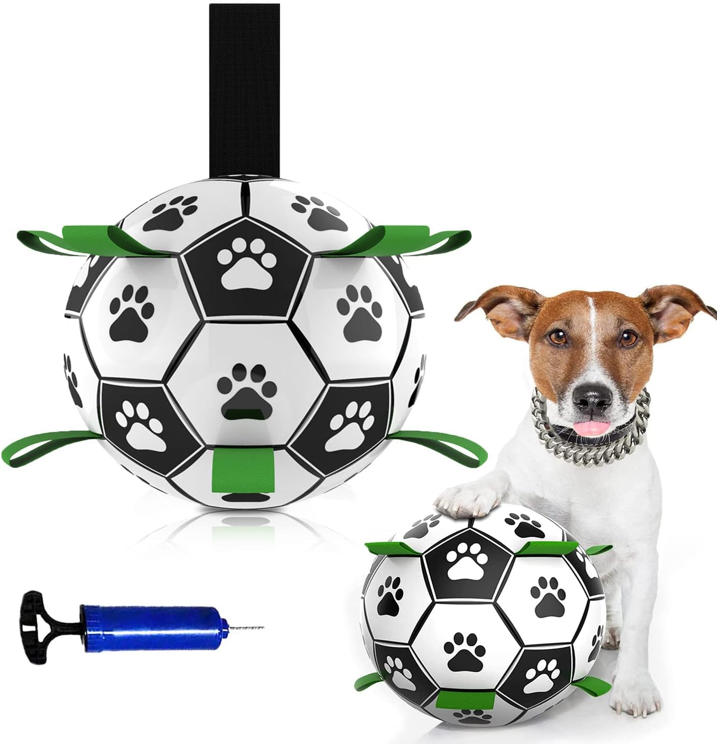 NeoStyle Dog Football Toy,Dog Soccer Ball with Grab Tabs, Dog Water Toy,Dog Interactive Toy Balls for Small Mudiem Large Breed Outdoor Jolly Ball for Dogs Waterproof Ball (Paw)