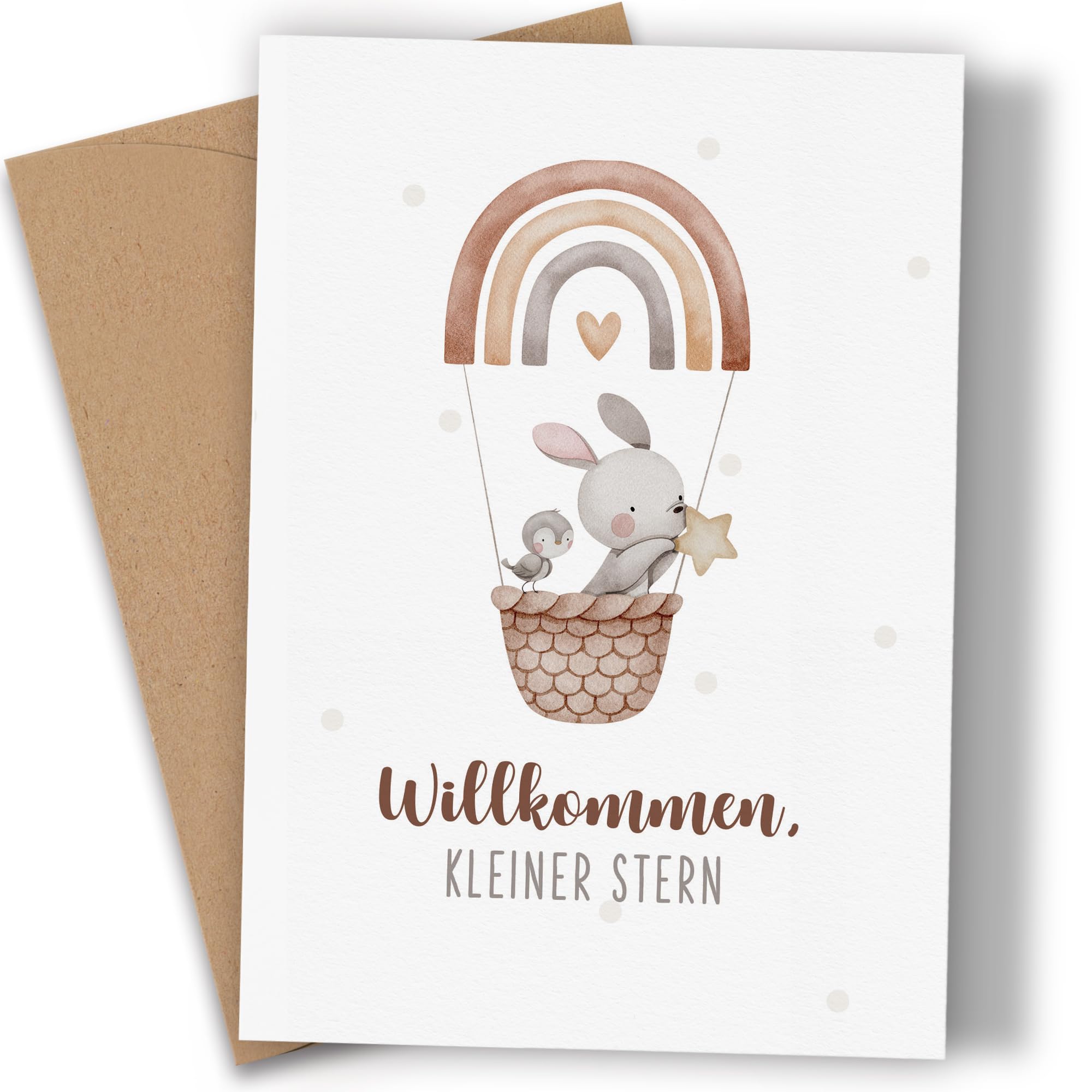 10 Glückwunschkarten Zur Geburt A6 Mit Umschlägen - Niedliche Aquarell-Tiere Für Jungen & Mädchen