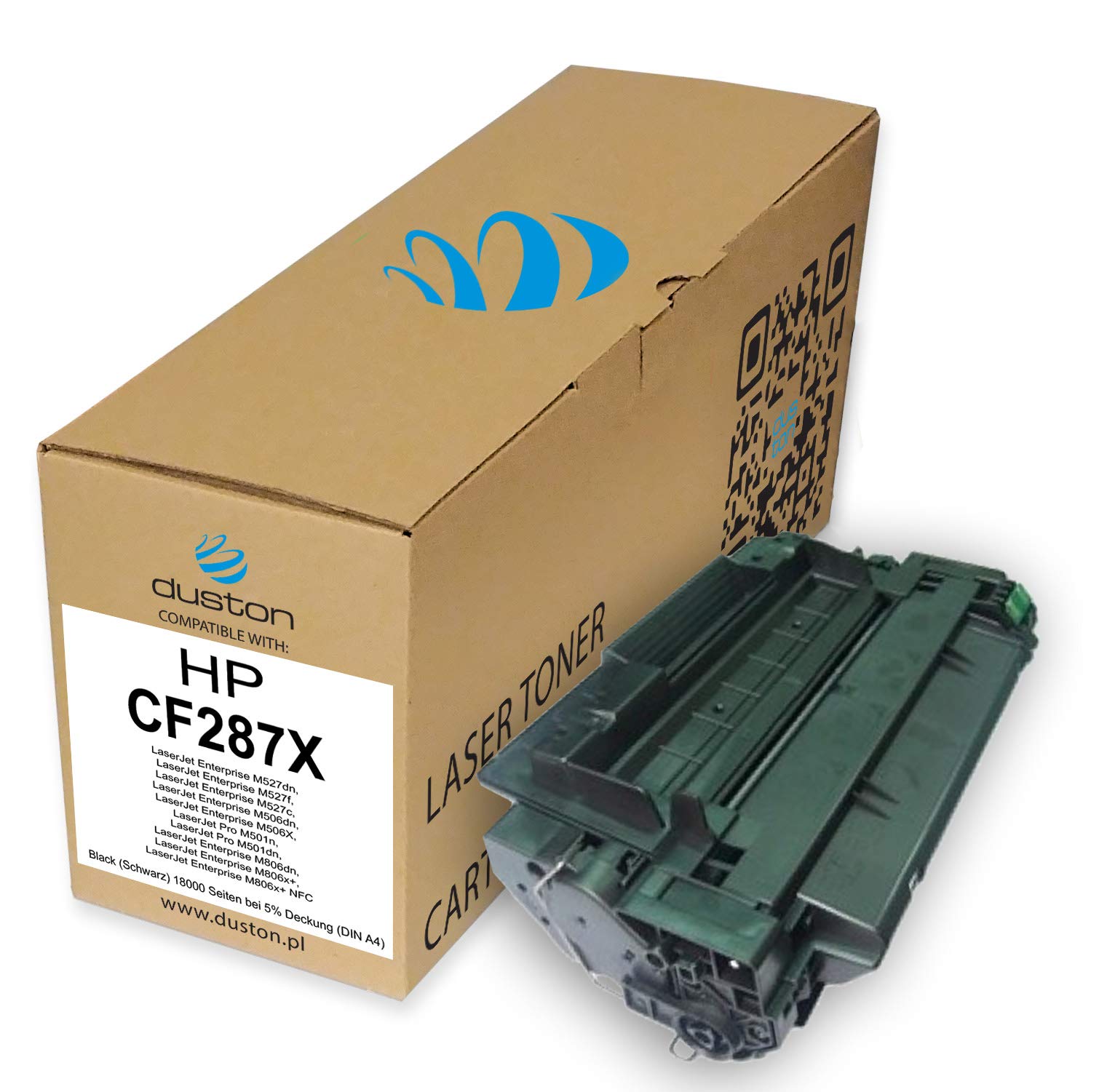 5X CF287X, 87X czarny Duston Toner kompatybilny z HP Laserjet Pro M501 Enterprise M506 M527