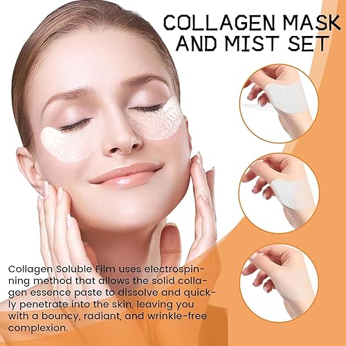 Miniatura 7 de Kit de máscara de colágeno, Velouria - Kit de máscara de colágeno + aerosol, película de colágeno soluble, película de colágeno Highprime, película