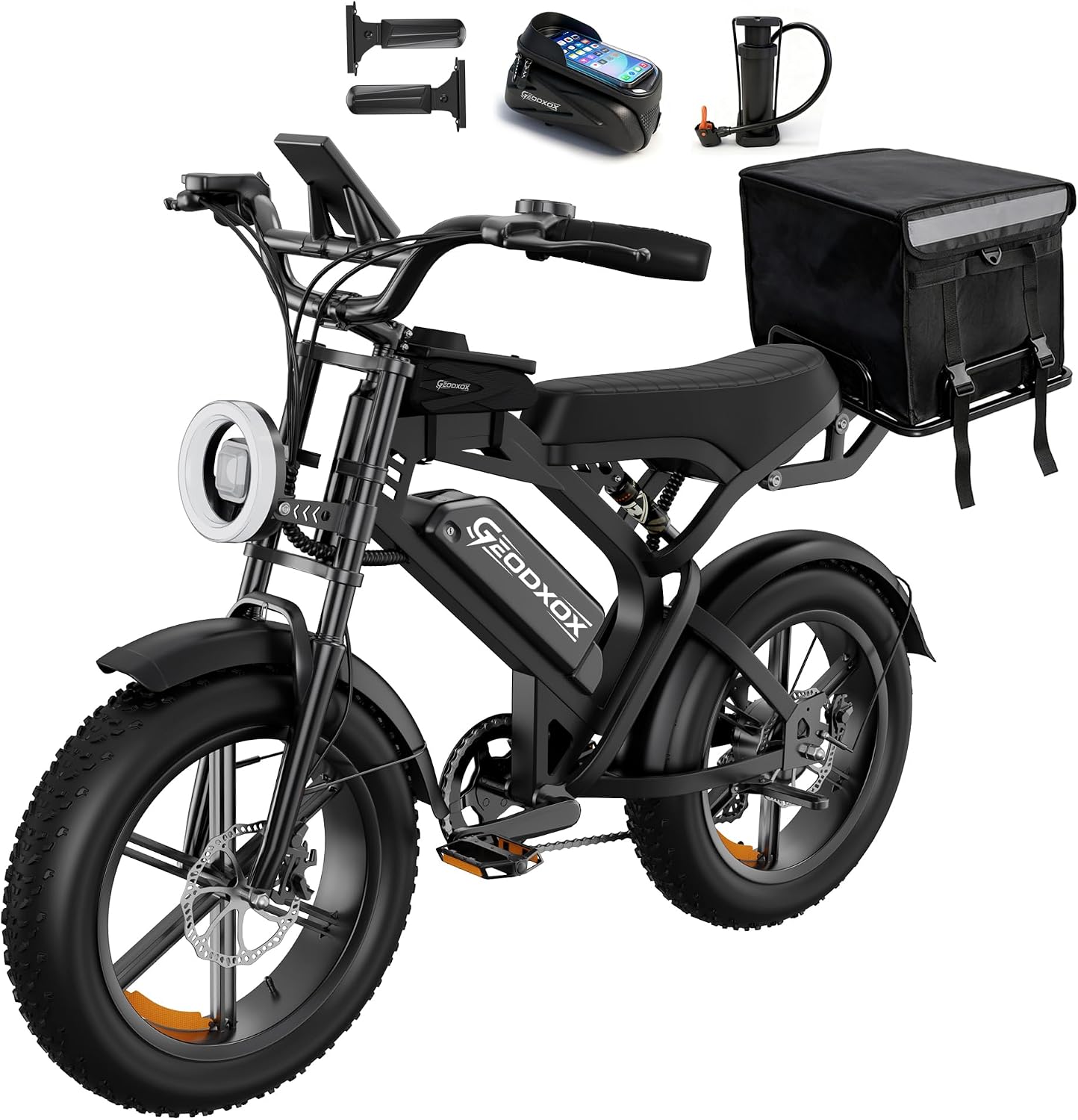 Adult Fat Tire E‑Bike,1500W 48V 15.6Ah 20”fat tire Delivery e‑bike 35 mph