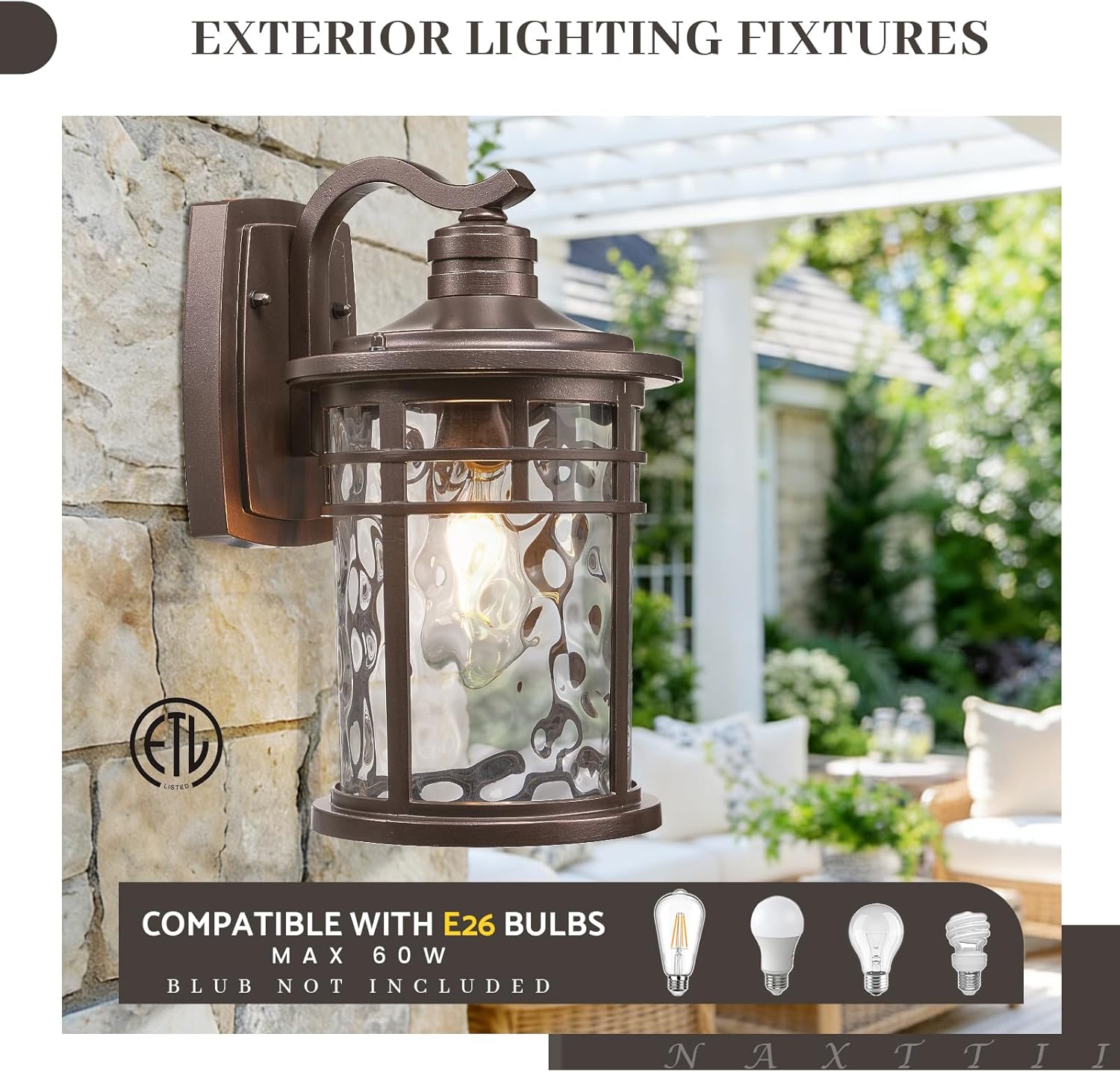 Outdoor Wall Lights 12 Inch Height Exterior Lighting Fixtures Modern Outside Lights for House Front Door Garage ORB Finish E26 Socket