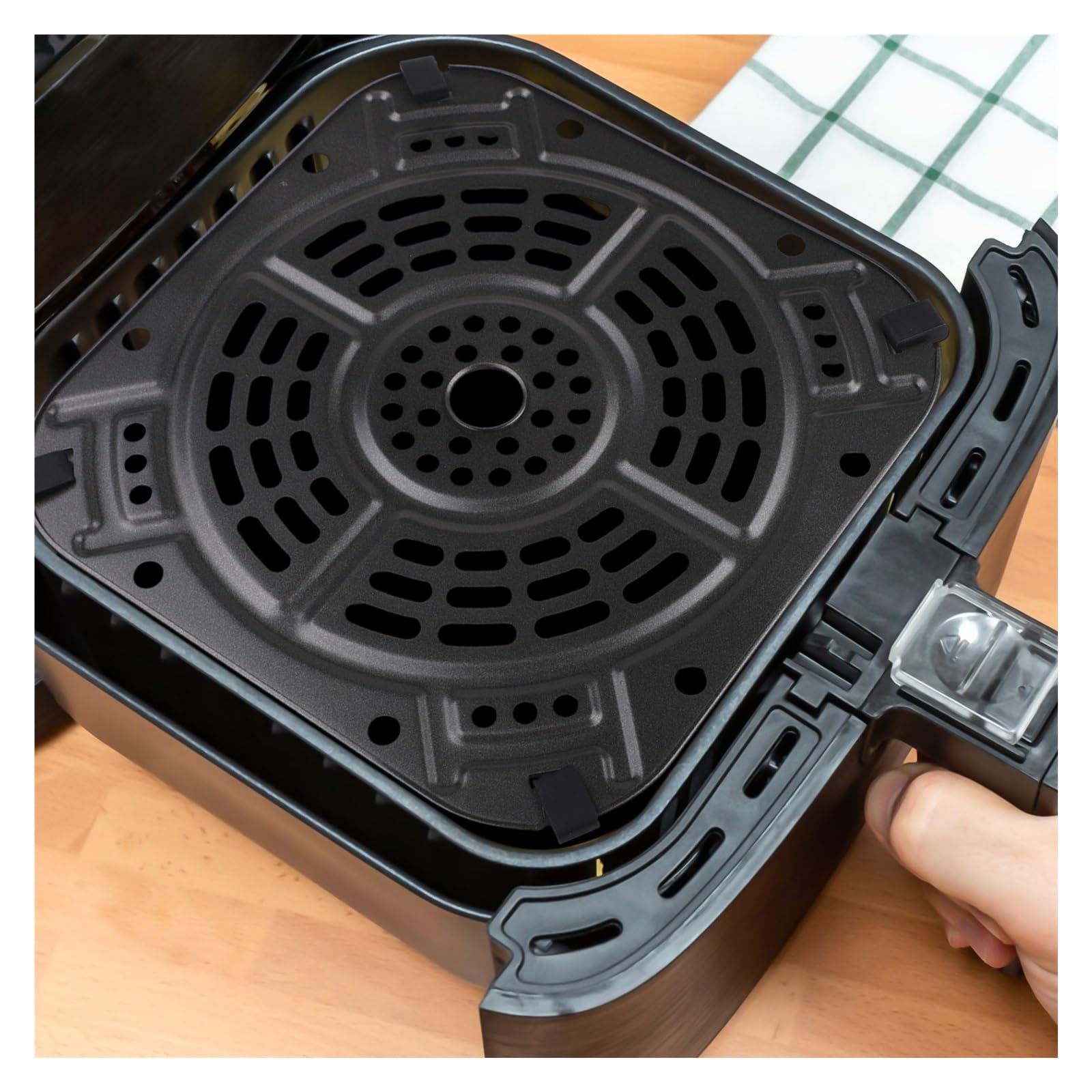 Genérico 1 Placa de Repuesto for freidora de Aire for 2 Cuartos. | 21,5x21,5 cm, bandeja cuadrada, duradera, compatible con AF141, fácil de limpiar