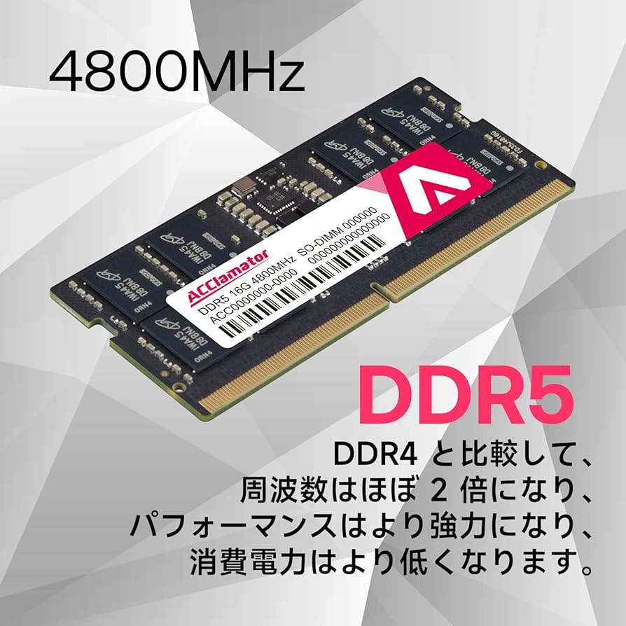 Amazon.co.jp: DDR5 16GB-4800MHz ラップトップ用メモリ (PC5-38400