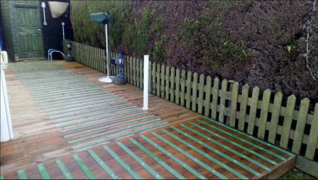 Anti-Slip Decking Strips - Pack of 5 (16" x 2") Heavy Duty GRP Non-Slip Treads for Outdoor Steps, Ramps & Decks - Weatherproof, Easy to Install, Long Lasting Safety Grip (Green)