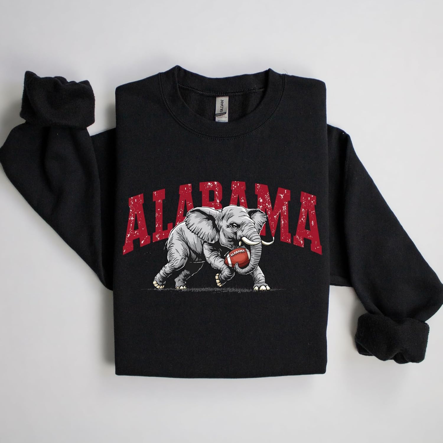 Alabama Elephant Football Sweatshirt – Vintage Sport Grey Crewneck Pullover – Retro Game Day Apparel for Men & Women - Image 5