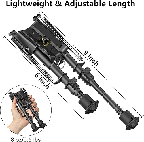 Miniatura 3 de CVLIFE Bípode Picatinny de 6 a 9 pulgadas con adaptador