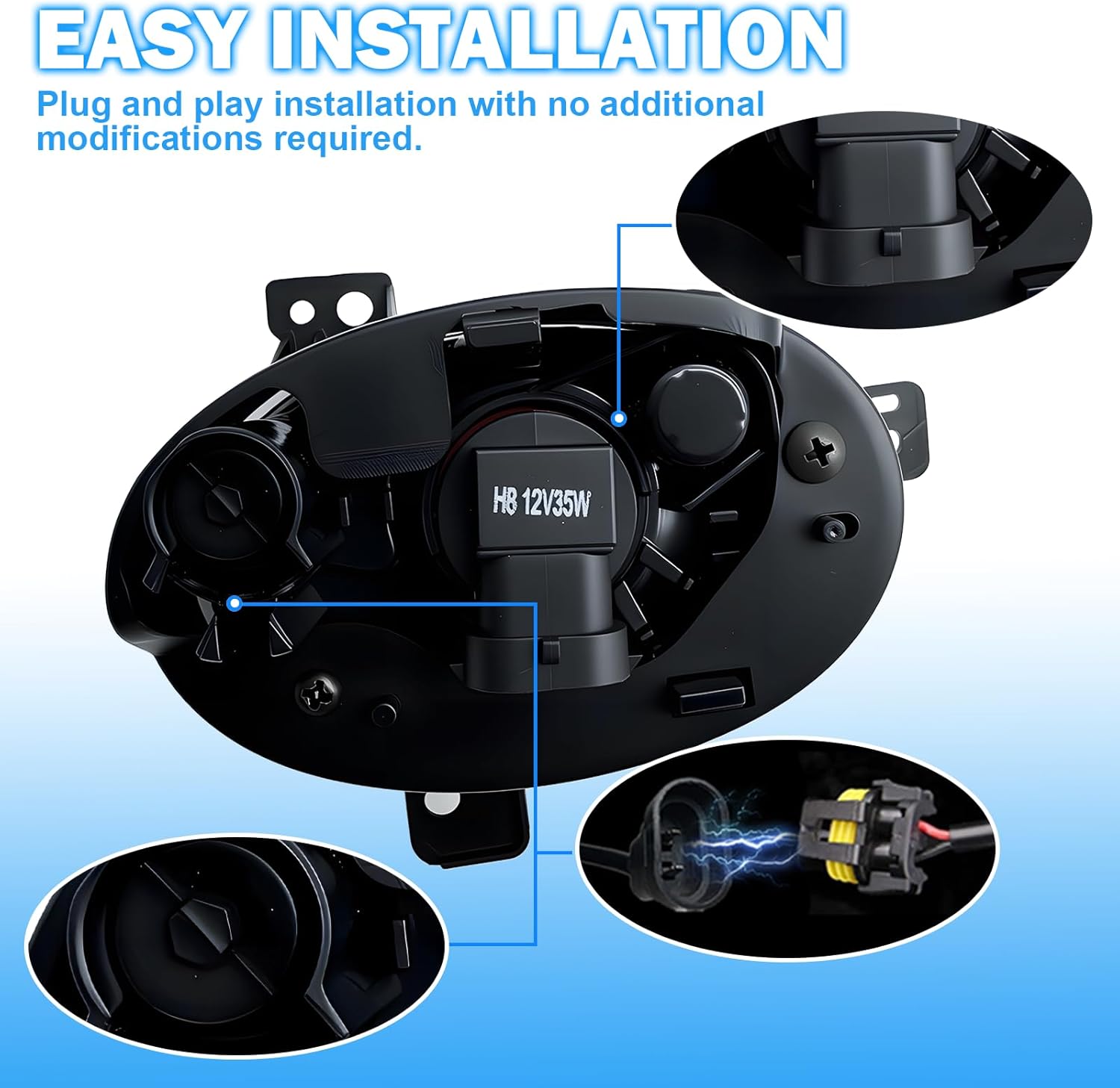 Fog Lights Assembly Compatible With 2015 2016 2017 2018 2019 2020 2021 2022 2023 HR-V/VEZE Front Bumper Driving Fog Lamp Light Kits