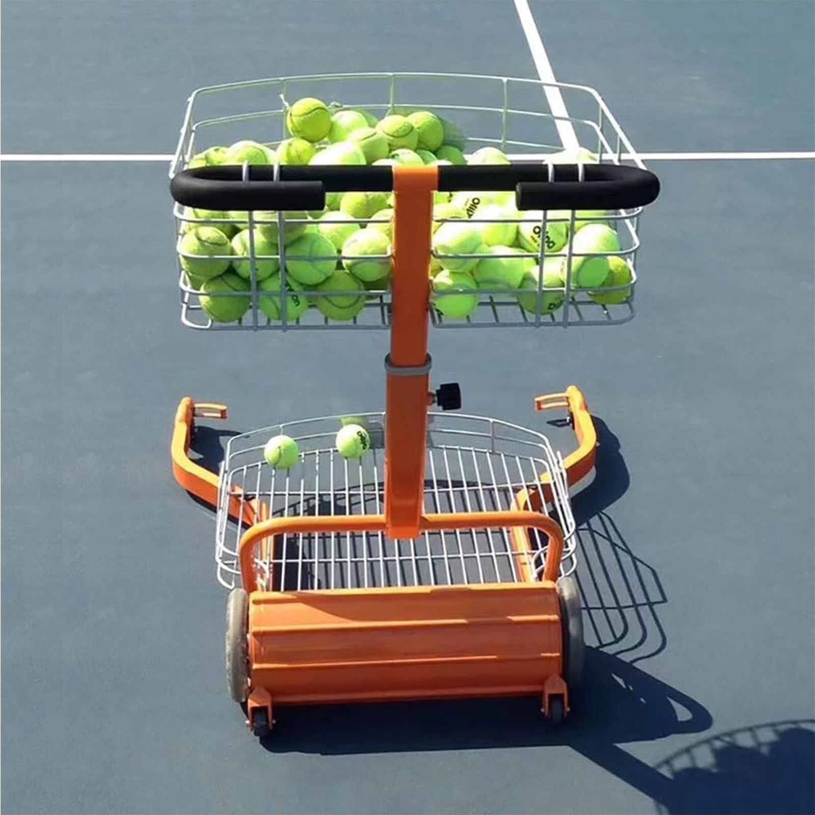 Raccoglitore automatico di palline da tennis, efficiente carrello multifunzione per un facile recupero su campi e palestre