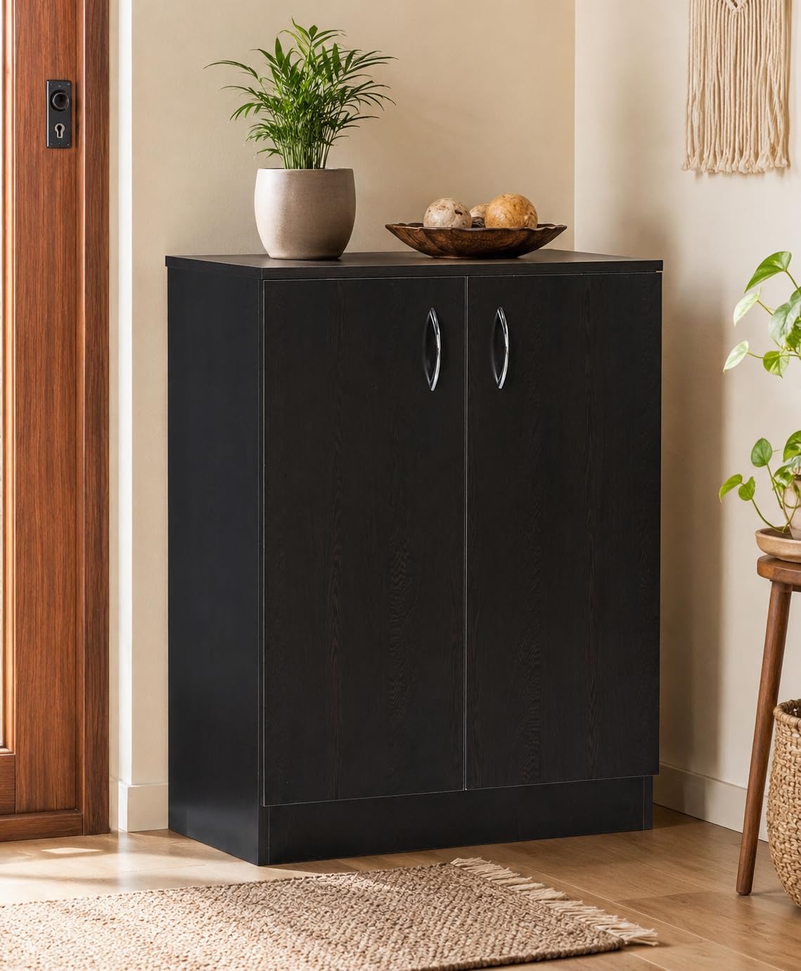 amazon basics Cairo 2-Door Engineered Wood Shoe Rack (Dark Wenge