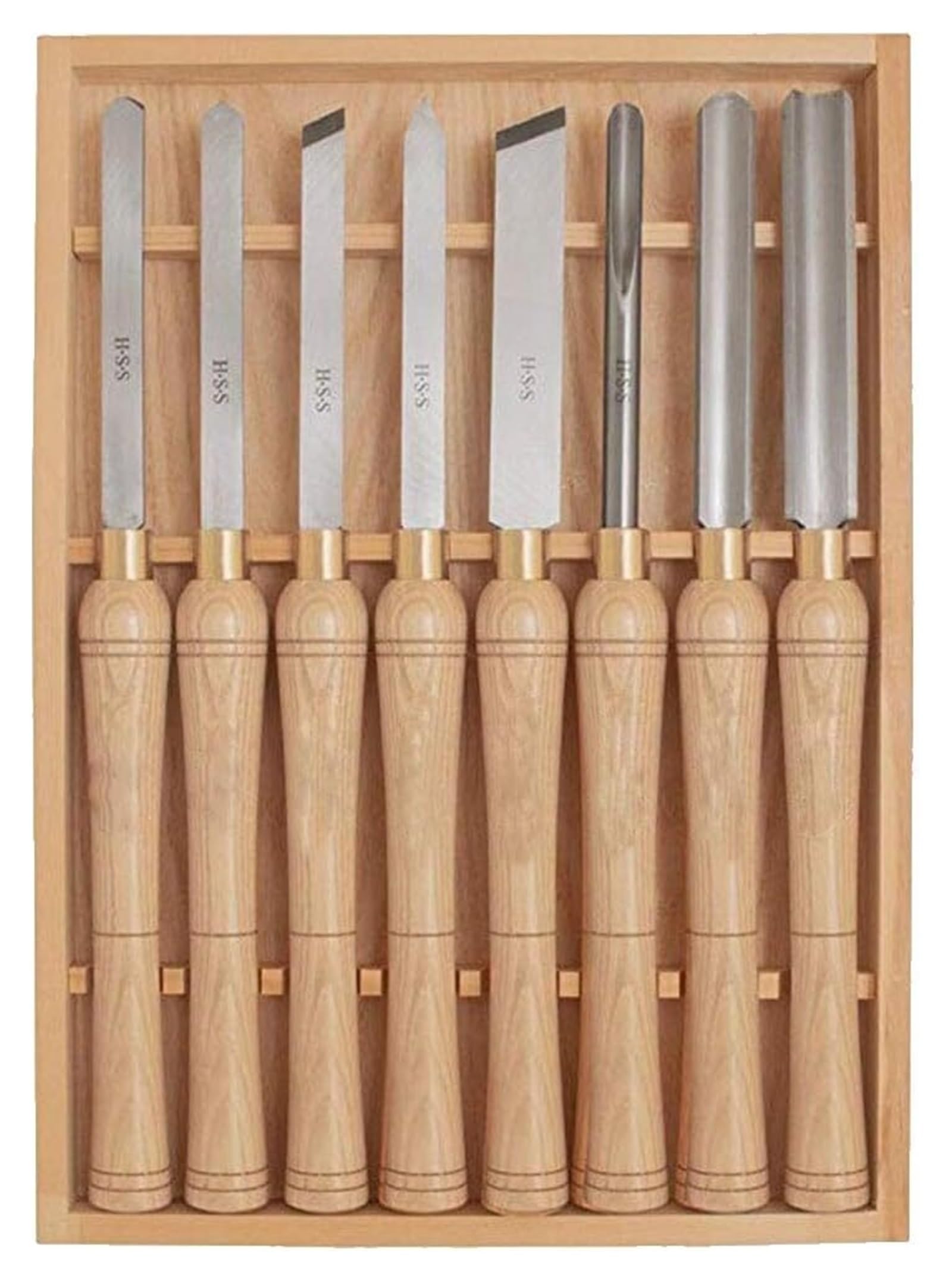 TGBHM Wood Sculpturetool 8 Piece Lathe Chisel Set for Wood Turning Hardwood Handles and Steel whth Wooden Case Storage 3.8kg Gifts,