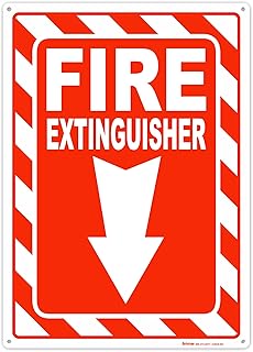Brimar - 7" x 10" - Fire Extinguisher Sign - Polyethylene Plastic - Fire Safety Sign - Easy Installation
