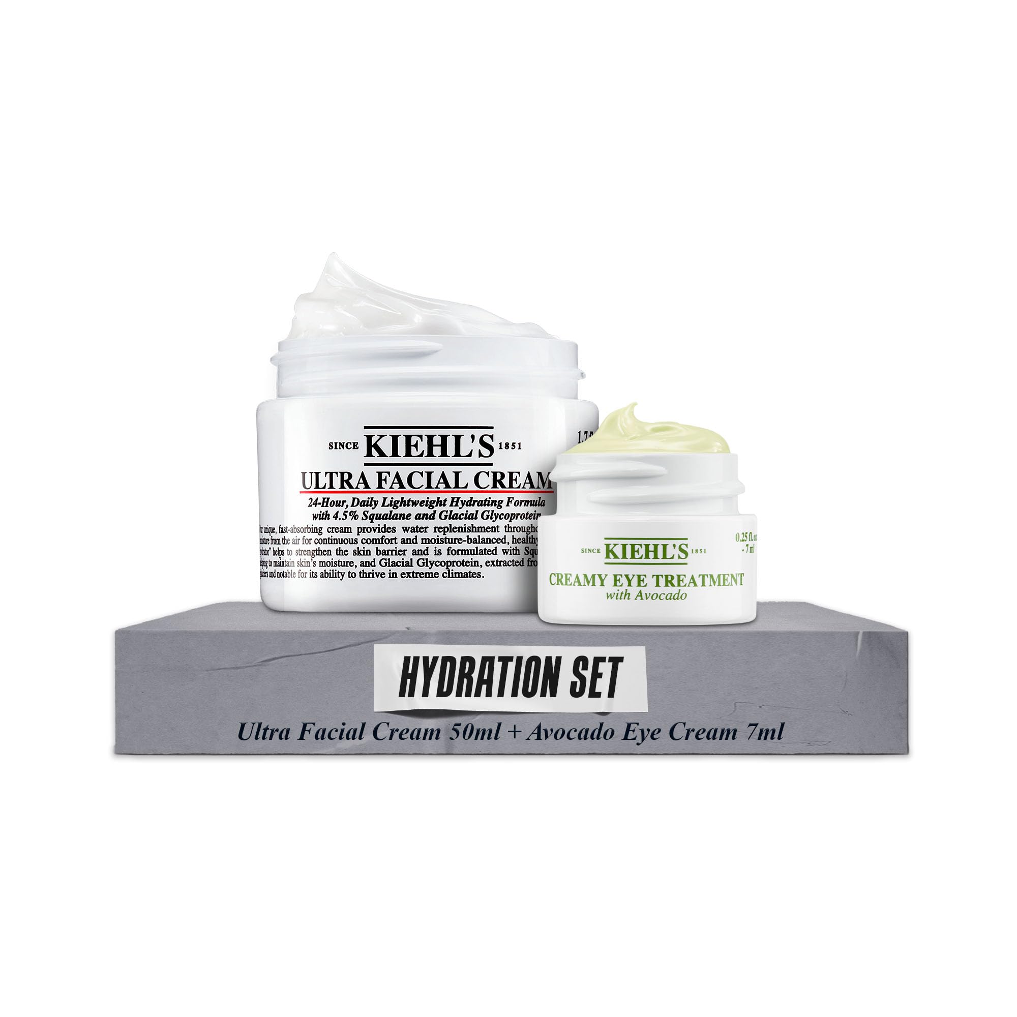 KIEHL'S Set mit Ultra Facial Cream und Avocado Eye Cream, Gesichtscreme mit Squalan und Glykoprotein, Augencreme mit Avocadoöl und Koffein, Skincare Set für langanhaltende Feuchtigkeitspflege