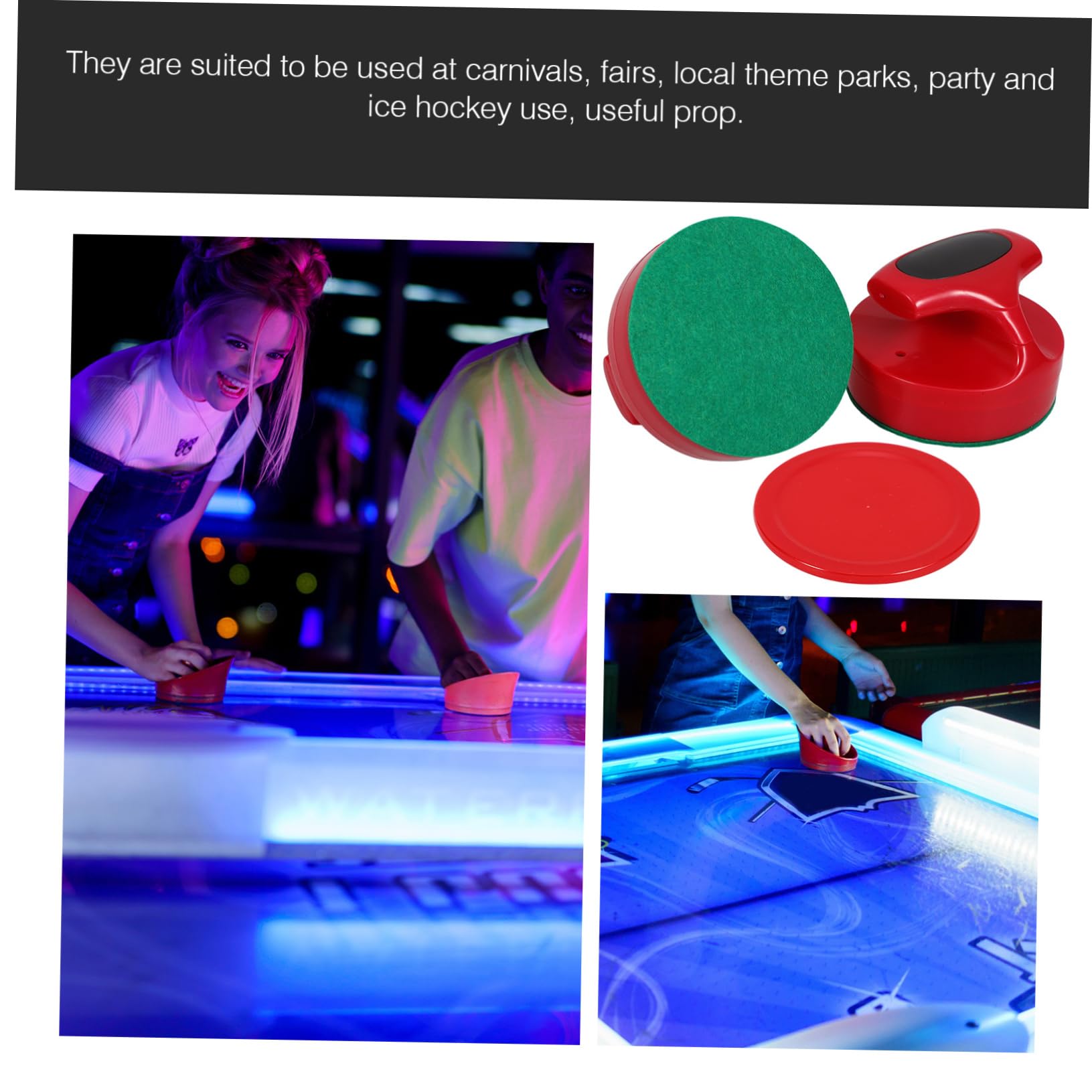 TOYANDONA 4 Zestawy Air Hockey Zestaw Do Hokeja Na Lodzie Pchacz Do Hokeja Na Lodzie Wiosło Do Hokeja Na Lodzie Pchacz Do Hokeja Stołowego Części Do Hokeja Krążki Do Hokeja Na Lodzie