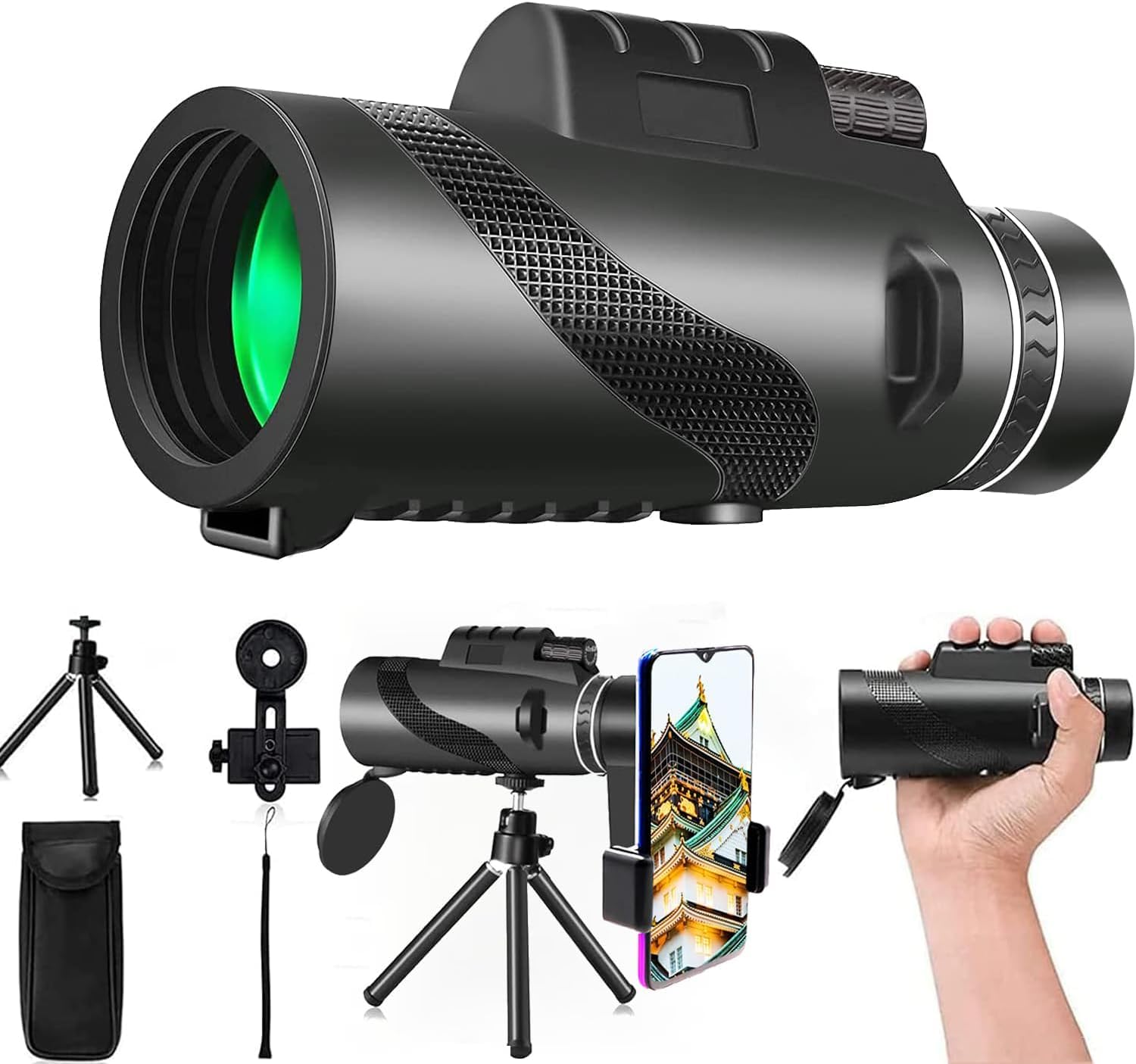 Amazon | ISEFUJI 80×100 単眼鏡 望遠鏡 高倍率 スマホ 小型 軽量 Bak4