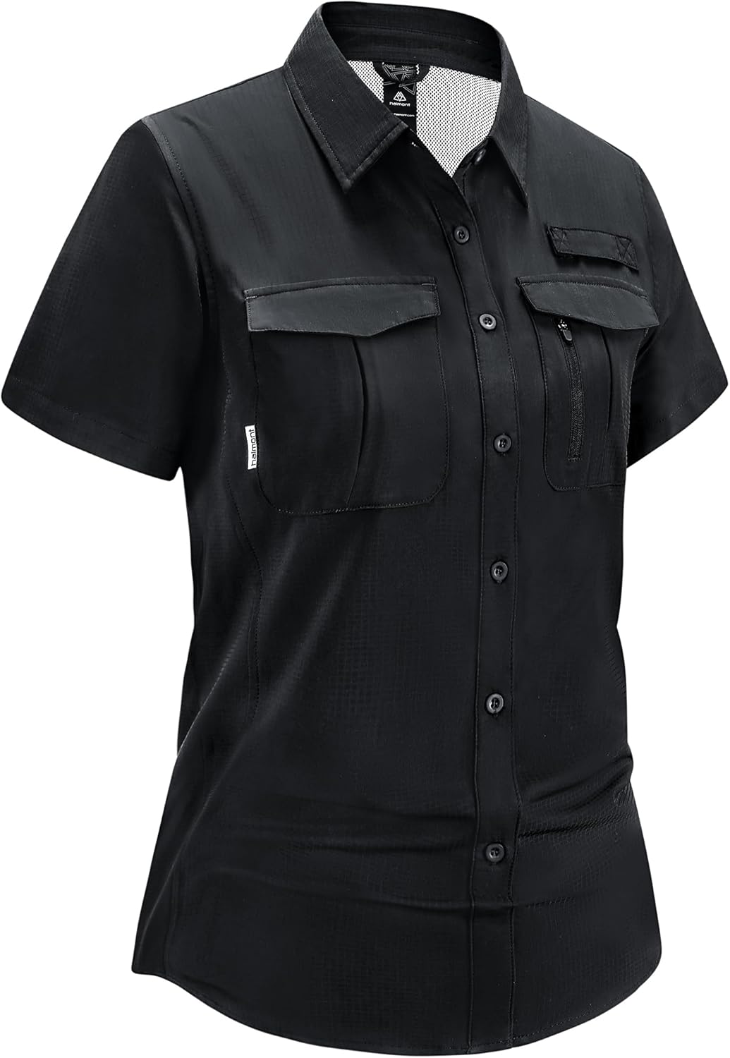 Haimont Women's Sun Protection Fishing Hiking Shirts Button Down Short Sleeve Water Resistant Quick Dry Outdoor