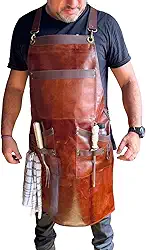 Avental de couro legitmo churrasqueiro Profissional