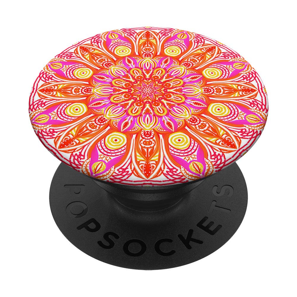 Pink Mandala Pop Mount Socket Cute Designed Divine Mandala PopSockets PopGrip: Swappable Grip for Phones & Tablets