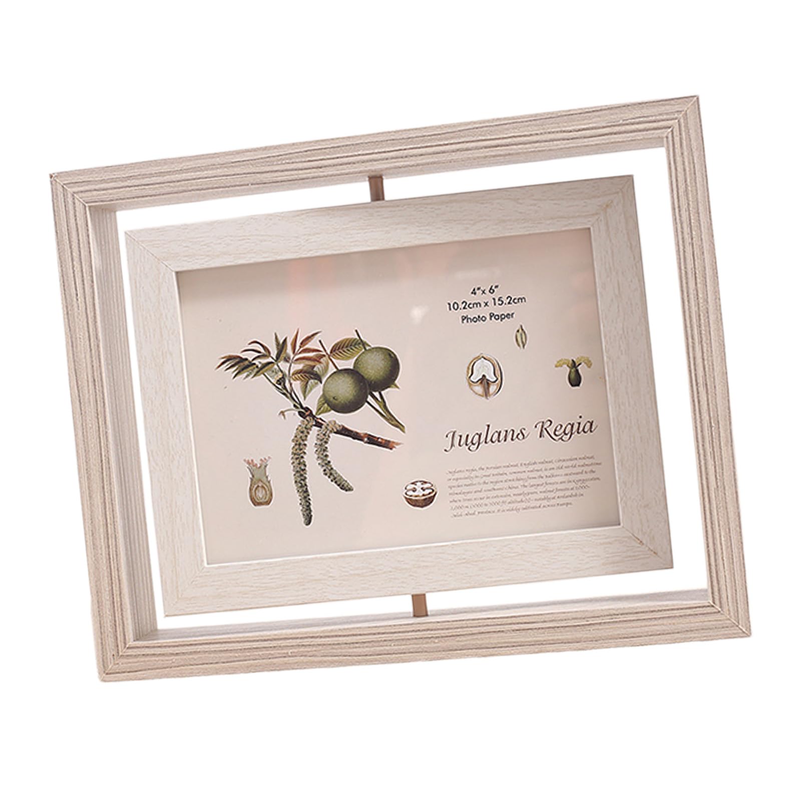 Wooden 360 Degree Rotating Photo Frame 6 Inch Swivels Picture Photos Holder Stand for Multiple Pictures Display Display Stand