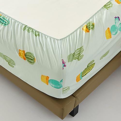 Miniatura 9 de MOCAHOME Juego de sábanas tamaño Queen con estampado de cactus, juego de ropa de cama suave de 4 piezas con bolsillos profundos de 16 pulgadas, 1