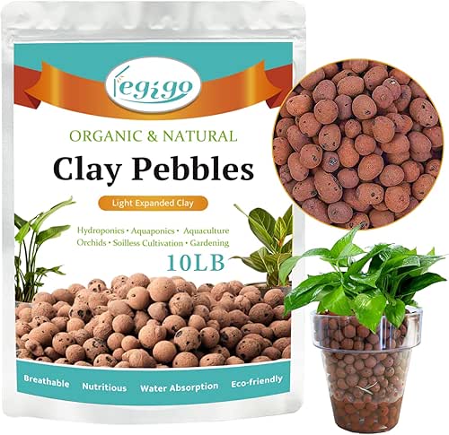 Legigo 10 LB Organic Leca Clay Pebbles for Plants, 4mm-16mm