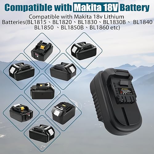 Miniatura 3 de BTRUI para Makita 18V a para adaptador de batería Dewalt 12V, Convertir para Makita 18V batería uso encendido para herramientas de batería Dewalt