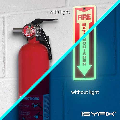 Miniatura 45 de iSYFIX Calcomanías de letreros para extintor de incendios, paquete de 12 calcomanías de vinilo autoadhesivas de alta calidad, laminadas para máxima