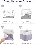 12x12 Storage Cube Bins, 6 Pack Reinforced Bottom Cardboard Foldable Box, Organizer for Closet Shelves, Heavy Home Storage Baskets (White Purple)