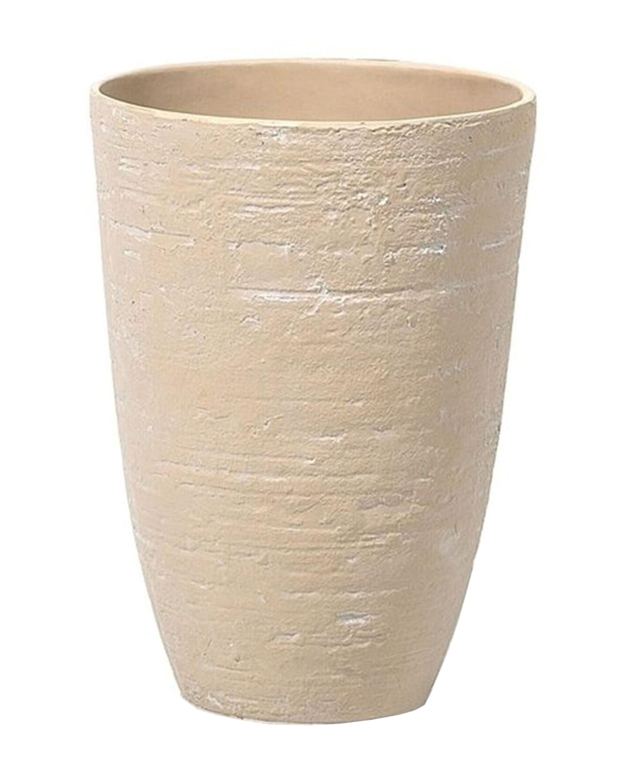 Maceta de mezcla de piedra beige arena 35 cm interior exterior Camia